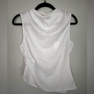 ASTR White Satin Mock Neck Drape Top - New with tags